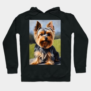 Yorkshire Terrier Dog Breed Oil Painting Hoodie